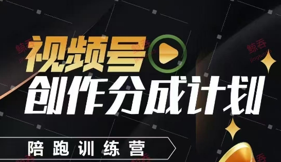 视频号创作分成计划陪跑训练营，手把手教会你如何制作视频，细水长流型项目-九天资源站