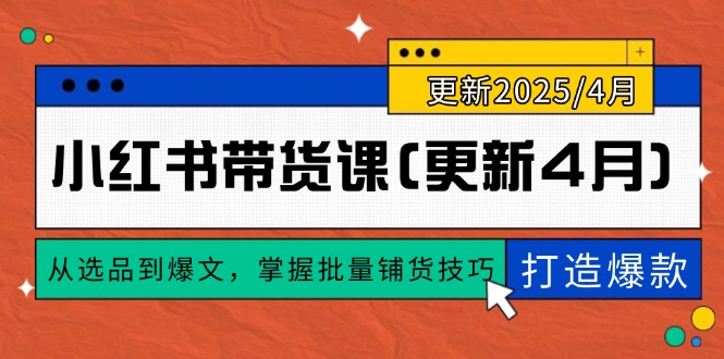 小红书带货课(更新4月-九天资源站
