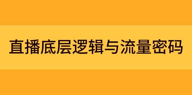 直播底层逻辑与流量密码：定位模型+案例拆解，急速流承接与数据优化全攻略-九天资源站
