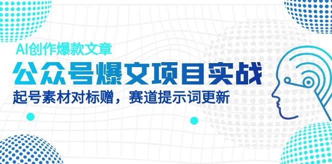 公众号爆文项目实战，AI创作爆款文章，起号素材对标赠(附赛道AI提示词-九天资源站