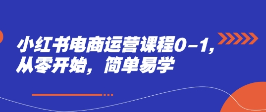 小红书电商运营课程0-1，从零开始，简单易学-九天资源站
