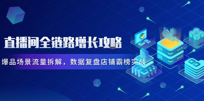 直播间全链路增长攻略，爆品场景流量拆解，数据复盘店铺霸榜实战-九天资源站