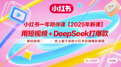 小红书一年陪伴课【2025年新课】，用短视频+deepSeek打爆款，史上最干货的小红书店铺爆款课程-九天资源站