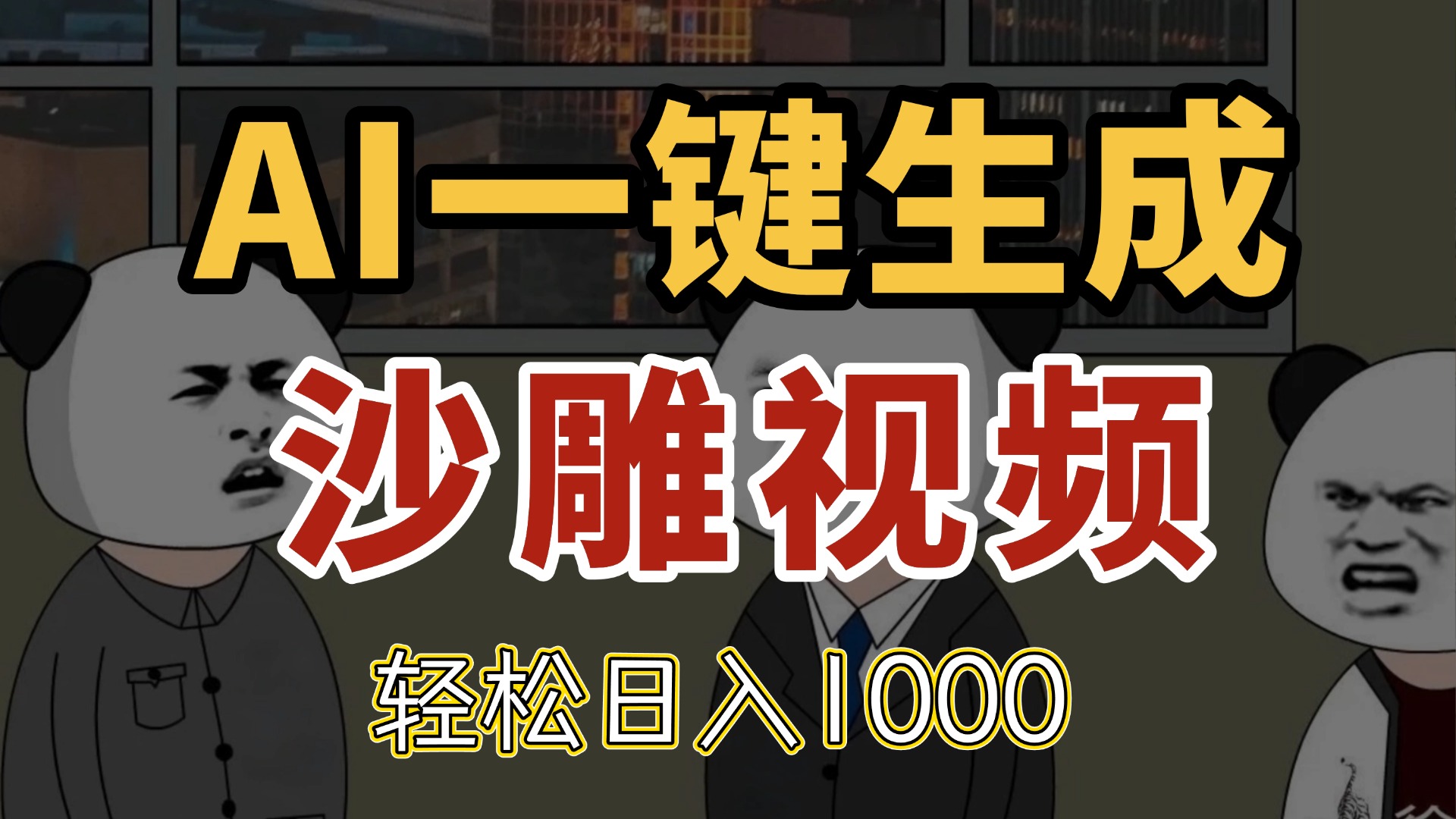 AI一键生成沙雕视频，一条视频千万播放，轻松日入1000-九天资源站