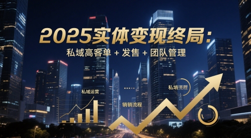 2025实体变现终局：私域高客单+发售+团队管理-九天资源站