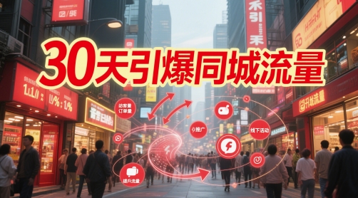30天引爆同城流量：团购篇 认知篇 流量篇 来客篇 达人篇 老板人设IP篇 投流篇-九天资源站