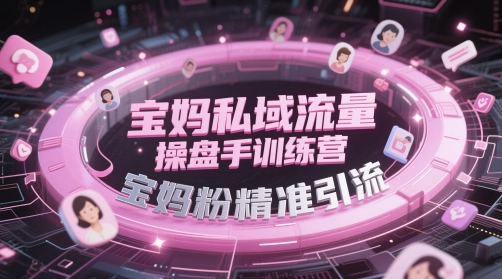 宝妈私域流量操盘手训练营，宝妈粉精准引流-九天资源站