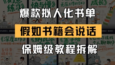 最新爆款拟人化书单玩法，假如书籍会说话，保姆级教程-九天资源站