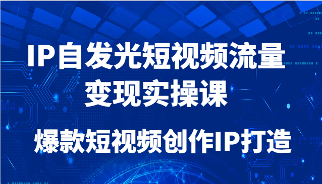 IP自发光短视频流量变现实操课，爆款短视频创作IP打造-九天资源站