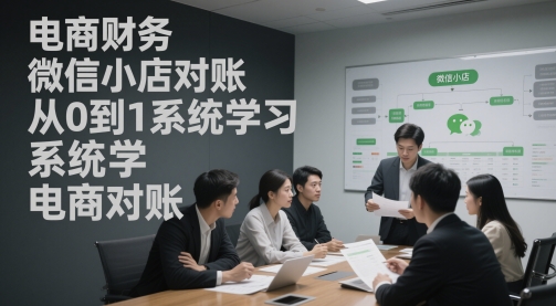 电商财务微信小店对账，从0到1系统学习电商对账-九天资源站