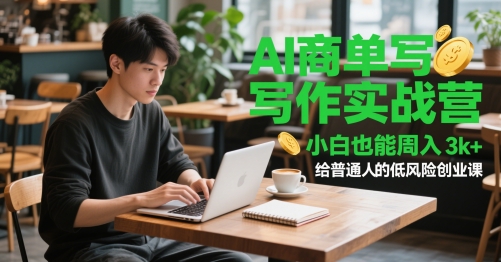 AI商单写作实战营，小白也能周入3k+，给普通人的低风险创业课-九天资源站