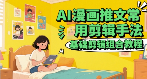 AI漫画推文常用剪辑手法，基础剪辑组合教程-九天资源站