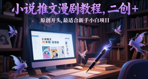 小说推文漫剧教程，二创+原创开头，最适合新手小白项目-九天资源站