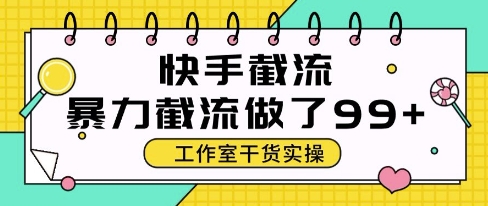 快手暴力截流玩法，全自动无需人工，每日单号50+精准客资【揭秘】-九天资源站