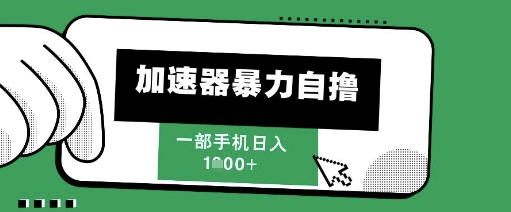 205新风口，加速器暴力自撸，单机日入1k+【揭秘】-九天资源站