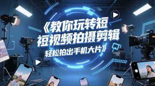 教你玩转短视频拍摄剪辑，轻松拍出手机大片-九天资源站