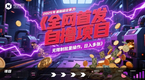 全网首发，2025年最新稳定暴力全自动自撸项目，无限制批量操作，日入多张【揭秘】-九天资源站