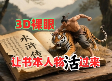 书本人物裸眼3D视频，新的玩法，流量超猛，保姆级教程-九天资源站