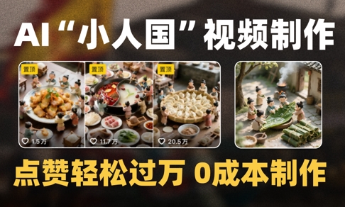 爆款1000W+播放微缩景观迷你小人国AI视频0成本制作全流程教学-九天资源站
