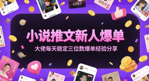 小说推文新人爆单大佬每天稳定三位数爆单经验分享-九天资源站