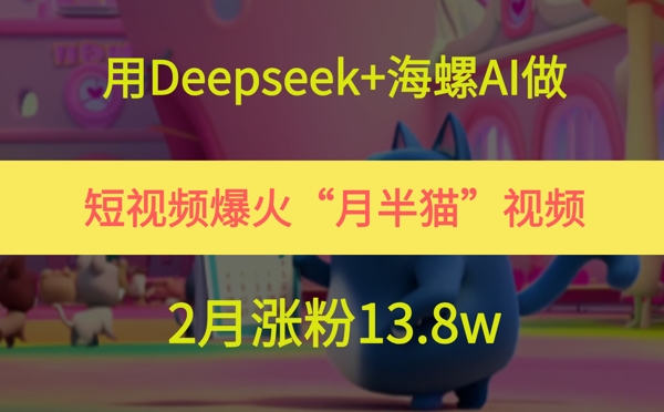 用Deepseek+海螺AI做短视频爆火“月半猫”视频，2月涨粉13.8w-九天资源站