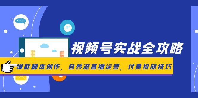 视频号实战全攻略，爆款脚本创作，自然流直播运营，付费投放技巧-九天资源站