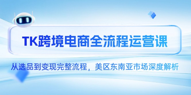 TK跨境电商全流程运营课，从选品到变现完整流程，美区东南亚市场深度解析-九天资源站