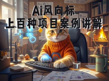Ai风向标-附100种项目案例玩法-0基础小白到大神ai视频商业应用教学-九天资源站
