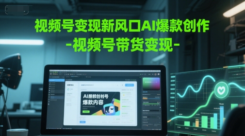 视频号变现新风口AI爆款创作-视频号带货变现-九天资源站