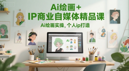 Ai绘画+IP商业自媒体精品课，Ai绘画实操，个人ip打造-九天资源站
