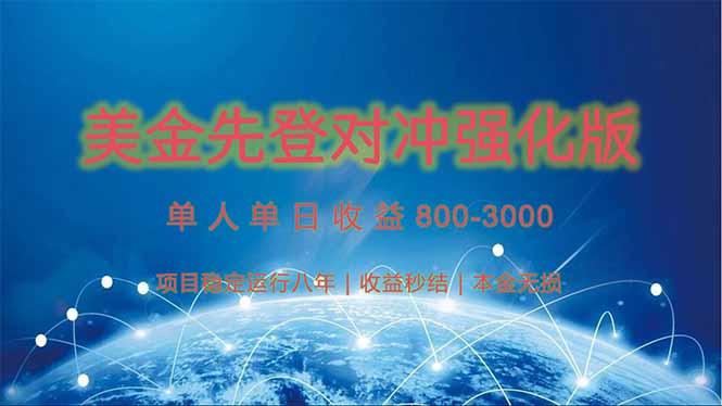美金先登计划对冲强化版，2025年黑马中最暴力收益日收益1k-4k(可放大…-九天资源站