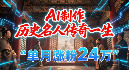 暴力起号！用AI制作历史名人传奇一生，单月涨粉24W，涨粉+变现赛道黑马来了-九天资源站