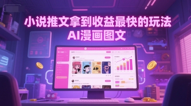小说推文拿到收益最快的玩法，AI漫画图文-九天资源站