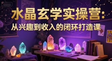 水晶玄学实操营：从兴趣到收入的闭环打造课-九天资源站