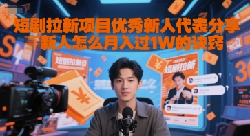 短剧拉新项目优秀新人代表分享新人怎么月入过1W的诀窍-九天资源站
