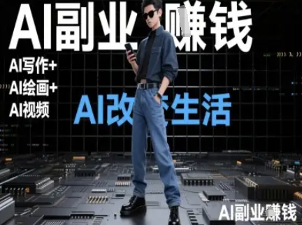 AI改变生活(Ai写作+AI绘画+Ai视频)，AI副业挣钱-九天资源站