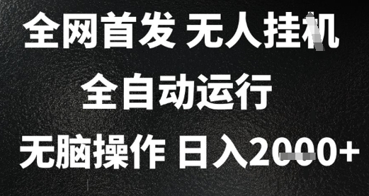 2025首发无人挂G项目，日入2k+，全自动运行，无脑操作，长期稳定 小白可玩【揭秘】-九天资源站