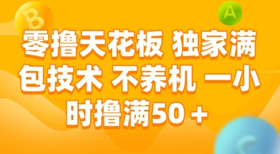 零撸天花板，独家满包技术，不用养机，一小时撸满50+，收益稳定【揭秘】-九天资源站