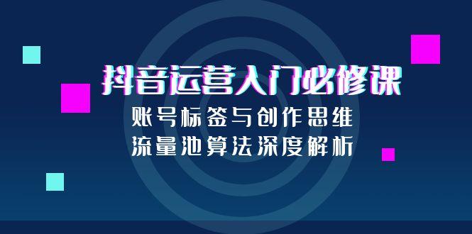 抖音运营入门必修课，账号标签与创作思维，流量池算法深度解析-九天资源站