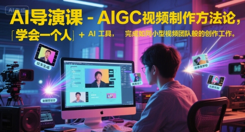 AI导演课-AIGC视频制作方法论，学会一个人+AI工具，完成如同小型视频团队般的创作工作，实现导演梦-九天资源站