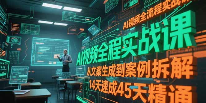 AI视频全流程实战课，从文案生成到案例拆解，14天速成45天精通-九天资源站