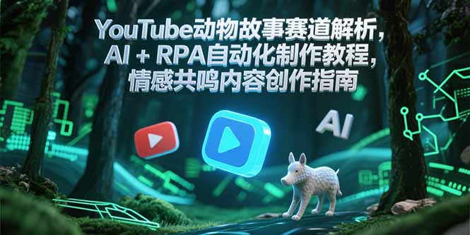 YouTube动物故事赛道解析，AI+RPA自动化制作教程，情感共鸣内容创作指南-九天资源站