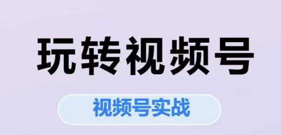 玩转视频号，视频号实战系列课-九天资源站