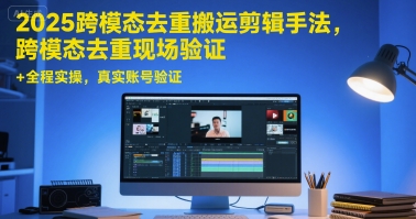 2025跨模态去重搬运剪辑手法，跨模态去重现场验证 +全程实操，真实账号验证-九天资源站