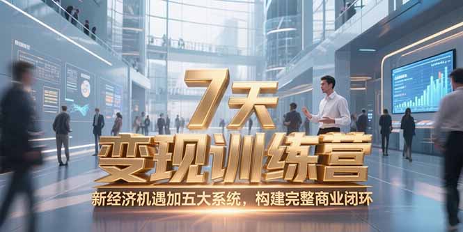7天咨询师变现训练营，新经济机遇加五大系统，构建完整商业闭环-九天资源站