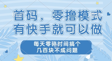 首码零撸项目，有快手就可以做，每天业务时间搞个几张不是问题【揭秘】-九天资源站