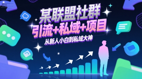 某联盟社群，引流+私域+项目，从新人小白到私域大神-九天资源站