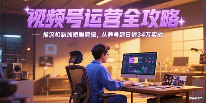 2025视频号运营全攻略，推流机制加短剧剪辑，从养号到日销34万实战-九天资源站