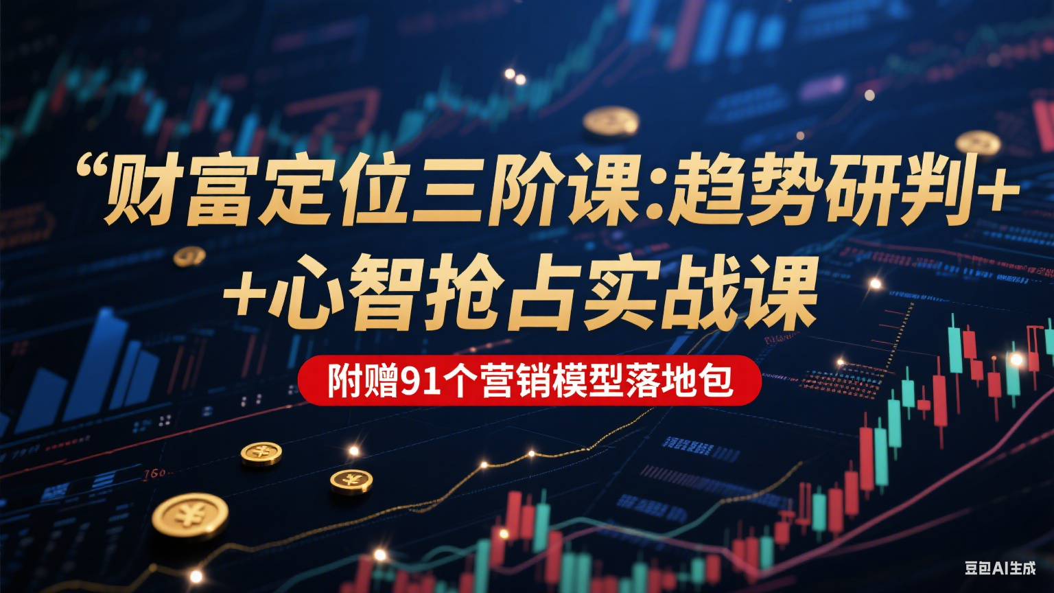 财富定位三阶：趋势研判 + 心智抢占实战课，附赠91个营销模型落地包-九天资源站