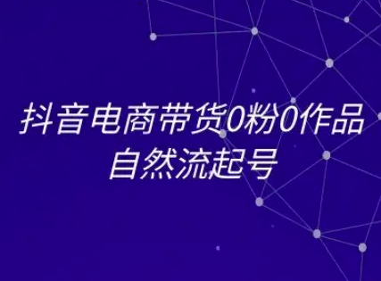 抖音电商带货0粉0作品自然流起号，抖音电商教程-九天资源站